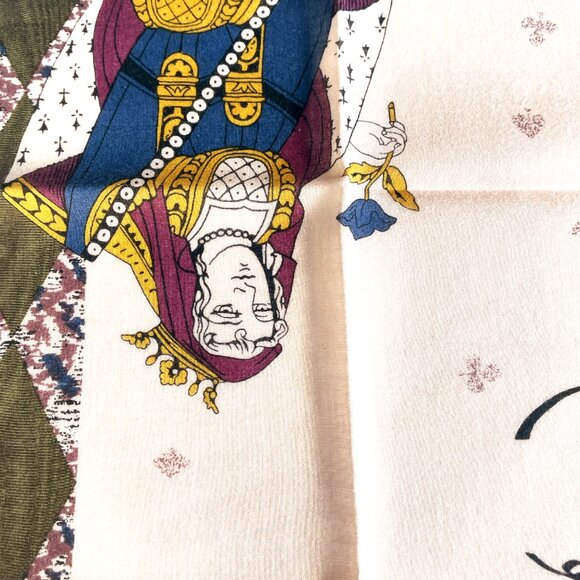 Jean Paul Gaultier Vintage Scarf – King & Queen Playing Card Design - Picture 6 of 7